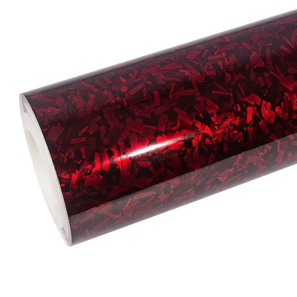 Carbon Fiber Gloss Red Forged Car Vinyl Wrap