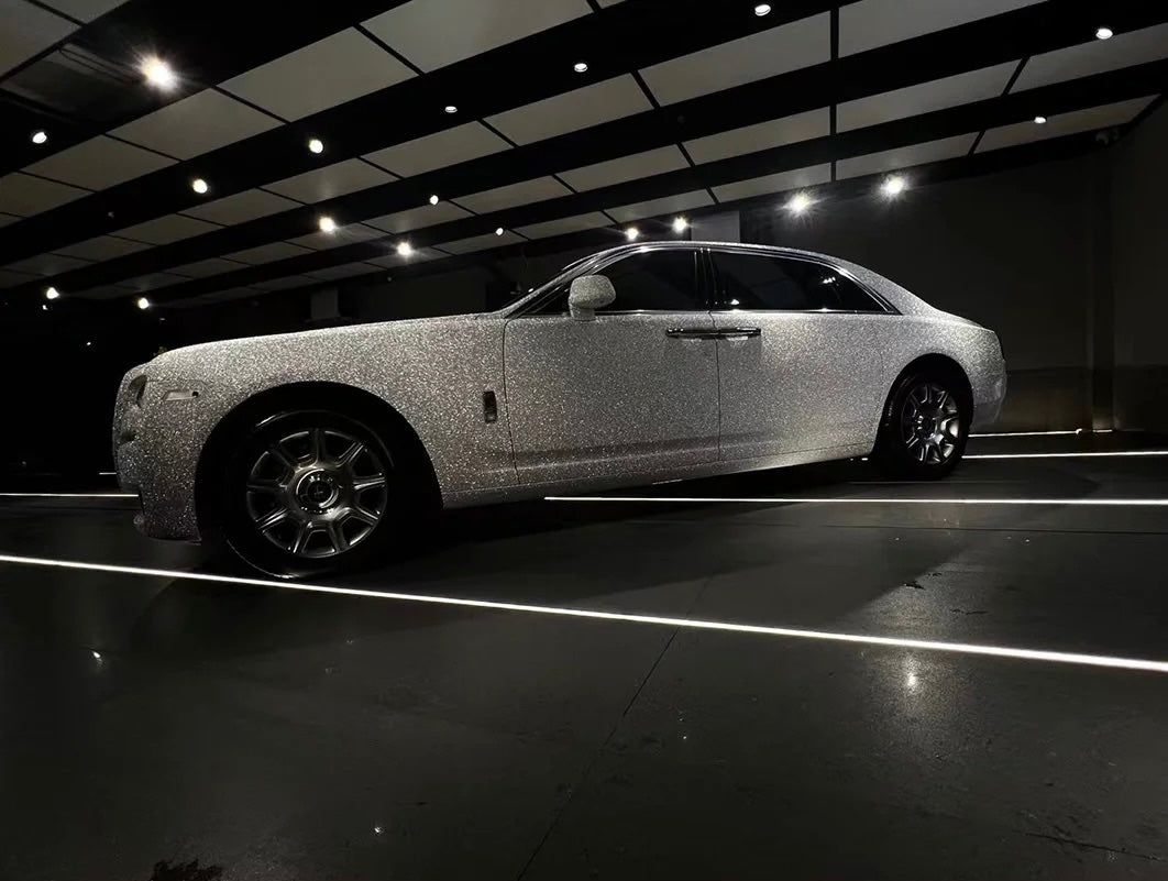 Diamond Glitter Silver Car Vinyl Wrap