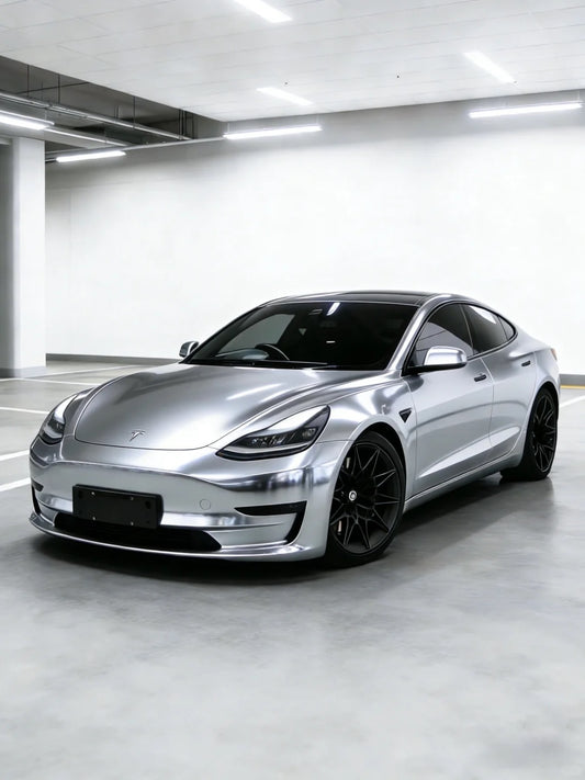 Liquid Gloss Metallic Satin Chrome Silver Car Vinyl Wrap