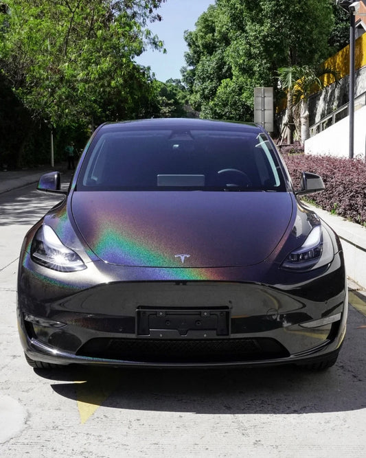 Rainbow Laser Black Chrome Car Vinyl Wrap