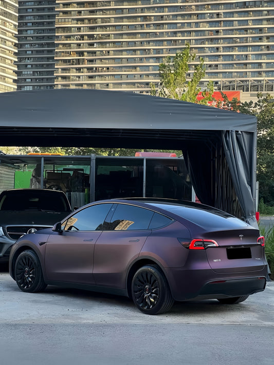 Ultra Matte Metallic Black Purple Car Vinyl Wrap