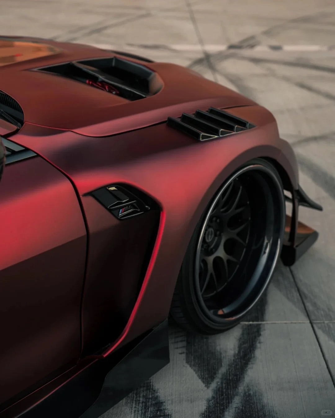 Ultra Matte Satin Chrome Metallic Romance Red Car Vinyl Wrap
