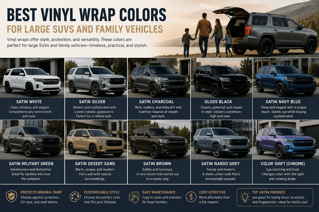 Best Vinyl Wrap Colors for Large SUVs and Family Vehicles