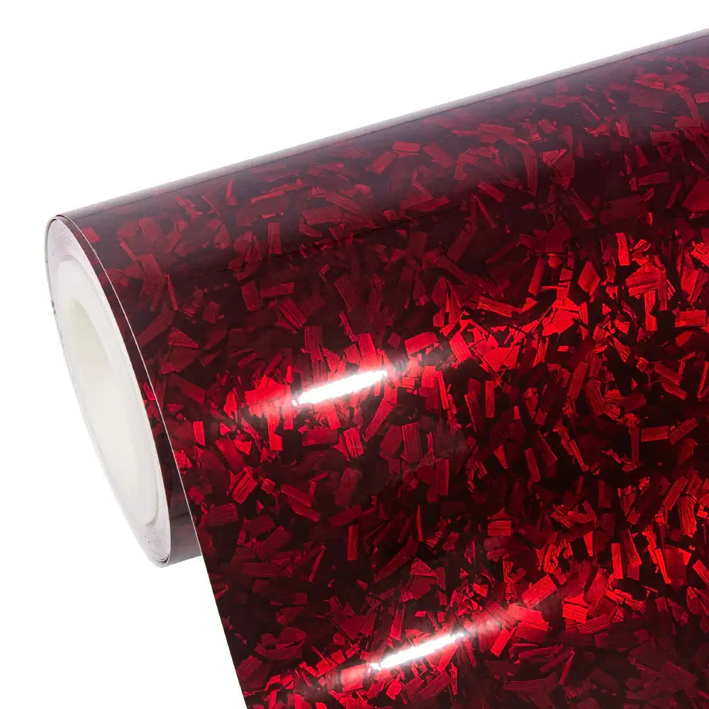Carbon Fiber Gloss Red Forged Car Vinyl Wrap