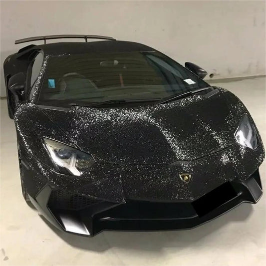 Diamond Glitter Black Car Vinyl Wrap