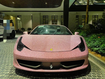 Diamond Glitter Pink Car Vinyl Wrap