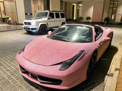 Diamond Glitter Pink Car Vinyl Wrap
