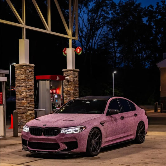 Diamond Glitter Pink Car Vinyl Wrap