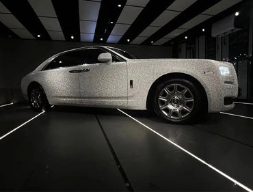 Diamond Glitter Silver Car Vinyl Wrap