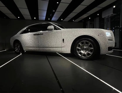 Diamond Glitter Silver Car Vinyl Wrap