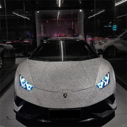 Diamond Glitter Silver Car Vinyl Wrap