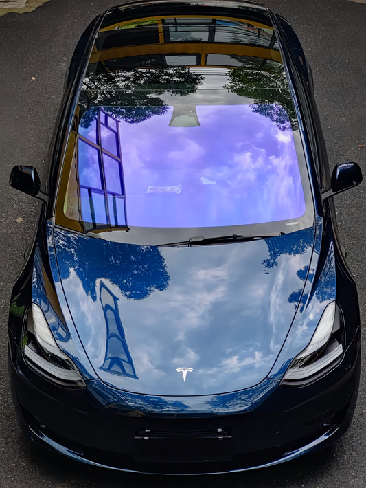 Metallic Gloss Ghost Midnight Blue Car Vinyl Wrap