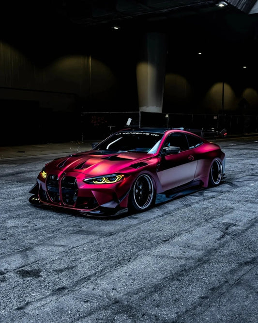 Ultra Matte Satin Chrome Metallic Romance Red Car Vinyl Wrap